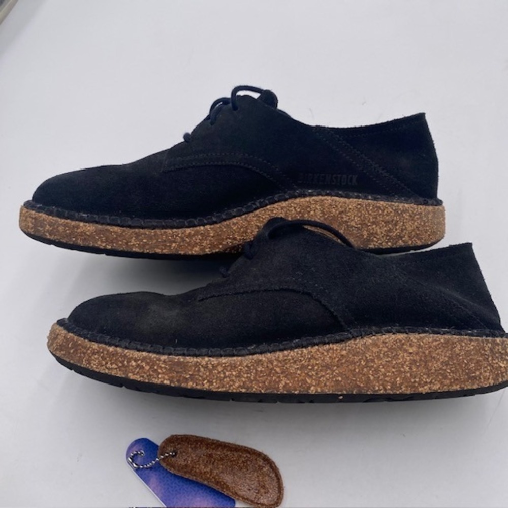 Birkenstock Gary Black Suede Lace Up Shoes Women 9 Men 7 Comfort Flat 1013439 - Picture 9 of 14